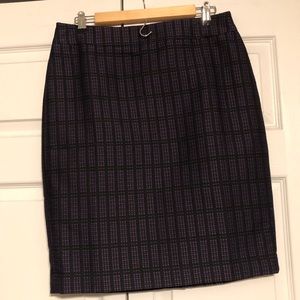 Ann Taylor black and purple pencil skirt